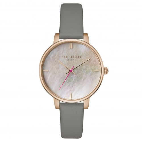 Womens Grey & Rose Gold Iridescent Dial Leather Strap Watch 19257 by Ted Baker from Hurleys