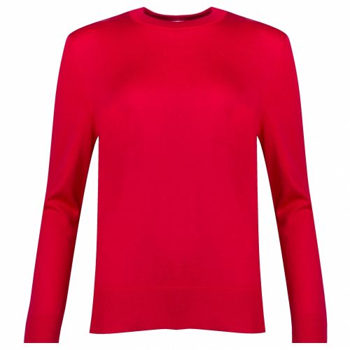 Casual Womens Bright Red Ibinni Crew Neck Knitted Top 34488 by BOSS from Hurleys