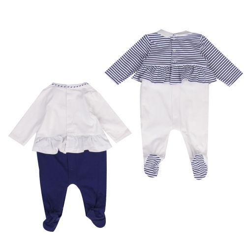 Baby Navy Ruffle 2 Pack Babygrows 40040 by Mayoral from Hurleys