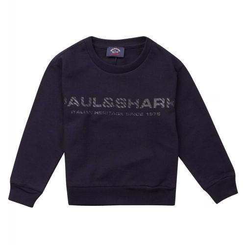 Boys Navy Chest Logo Sweat Top 24617 by Paul & Shark Cadets from Hurleys