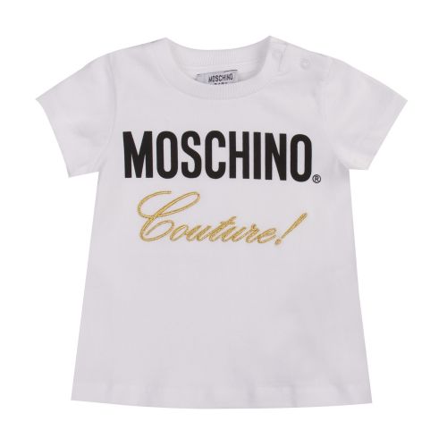 Baby White/Black Couture T Shirt & Leggings Set 42018 by Moschino from Hurleys