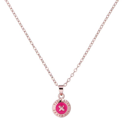 Womens Rose Gold/Fuchsia Elvina Mini Button Pendant Necklace 54443 by Ted Baker from Hurleys