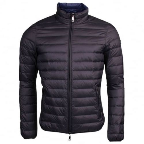 Mens Black & Navy Reversible Light Down Jacket 10993 by Armani Jeans from Hurleys