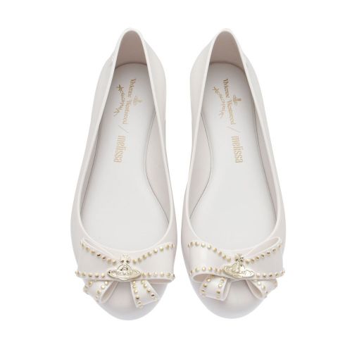 Vivienne Westwood Womens White Bow Orb Sweet Love Viv Bow Shoes 83838 by Melissa from Hurleys