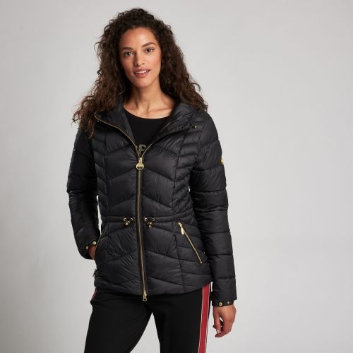 Womens Black Ace Hooded Quilted Jacket 51320 by Barbour International from Hurleys
