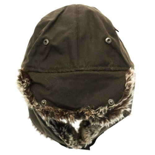 Lifestyle Mens Olive Hardwick Fur Waxed Trapper Hat 64815 by Barbour from Hurleys