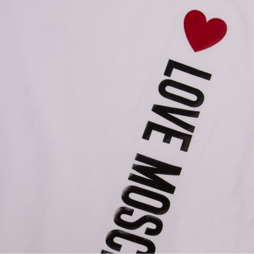 Womens Optical White Vertical Logo S/s T Shirt 53138 by Love Moschino from Hurleys