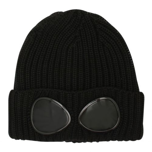 Boys Black Goggle Beanie Hat 77679 by C.P. Company Undersixteen from Hurleys