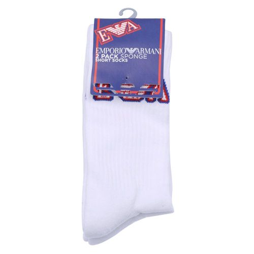 Mens White Sporty 2 Pack Socks 105202 by Emporio Armani Bodywear from Hurleys