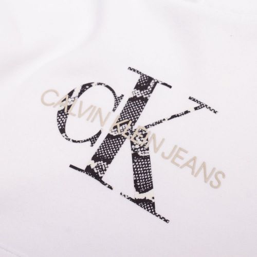 Womens Bright White Reptile Monogram Hoodie 93189 by Calvin Klein from Hurleys