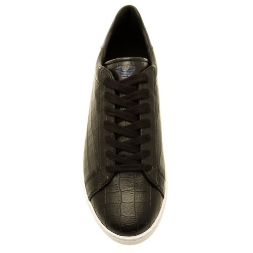 Mens Black Croc Embossed Trainers 11109 by Armani Jeans from Hurleys