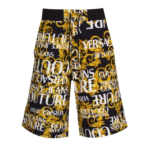 Mens Black Baroque Print Sweat Shorts 43647 by Versace Jeans Couture from Hurleys
