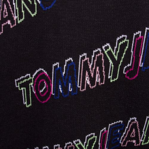 Womens Black Outline Logo Print Knitted Jumper 52858 by Tommy Jeans from Hurleys