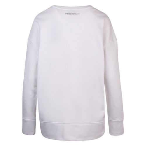 Womens White Metallic Eagle Sweat Top 55385 by Emporio Armani from Hurleys