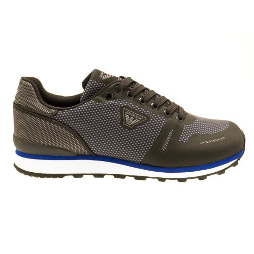 Mens Black Jacquard Trainers 11096 by Armani Jeans from Hurleys