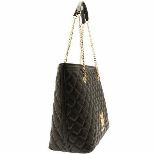 Womens Black Quilted Logo Shopper Bag 17977 by Love Moschino from Hurleys