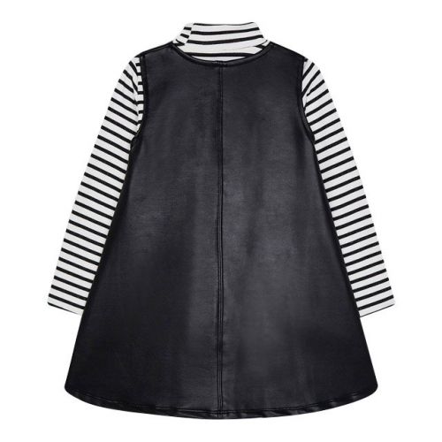 Girls Black PU Heart Dress & L/s T Shirt 94022 by Mayoral from Hurleys