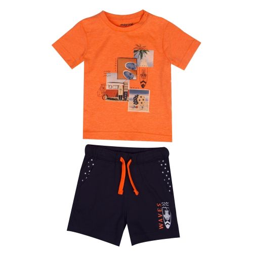Infant Orange Waves S/s T Shirt & Shorts Set 40079 by Mayoral from Hurleys