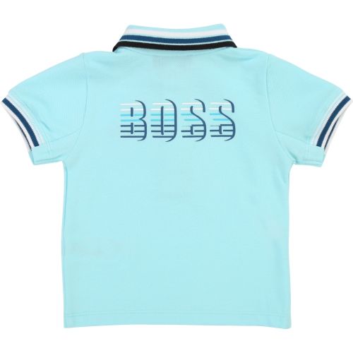 Toddler Turquoise Multi Tipped S/s Polo Shirt 38351 by BOSS from Hurleys