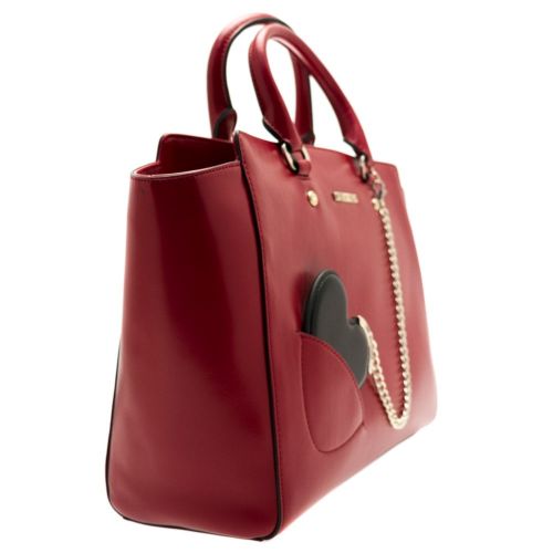 Womens Dark Red Heart & Chain Tote Bag 66047 by Love Moschino from Hurleys