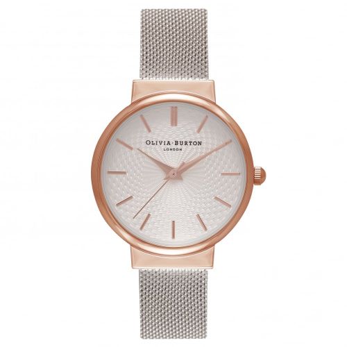 Womens Rose Gold & Silver The Hackney Mesh Watch 67875 by Olivia Burton from Hurleys