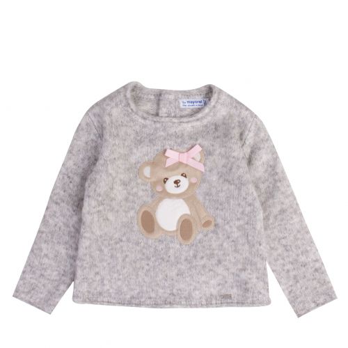 Infant Grey/Pink Tricot Bear Dress 74916 by Mayoral from Hurleys