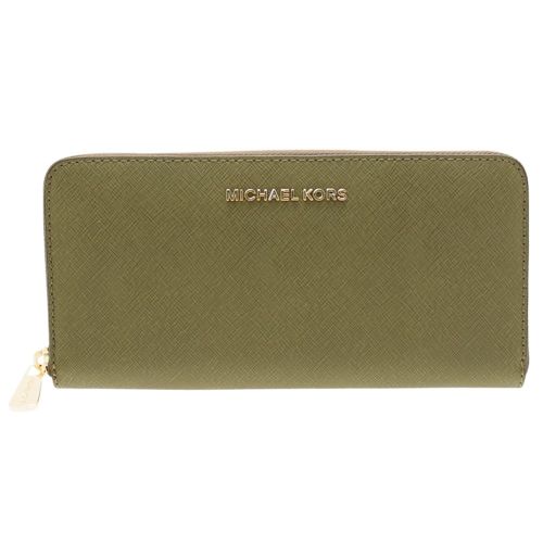 Womens Olive Jet Set Zip Around Purse 8913 by Michael Kors from Hurleys