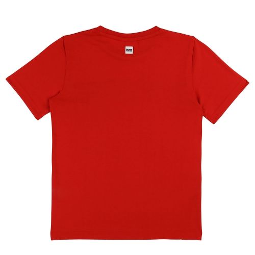 Boys Red Big Logo Colourblock S/s T Shirt 45549 by BOSS from Hurleys