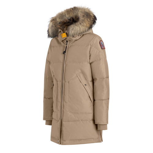 Girls Cappuccino Long Bear Fur Hooded Coat 80879 by Parajumpers from Hurleys