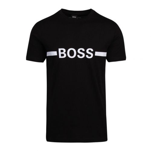 Mens Black Beach Chest Logo Slim Fit S/s T Shirt 91479 by BOSS from Hurleys