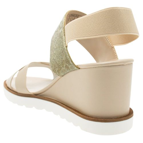 Womens Light Beige Metallic Strap Wedges 69920 by Armani Jeans from Hurleys