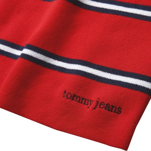 Womens Flame Scarlet Knitted Stripe Crop Tank Top 43630 by Tommy Jeans from Hurleys