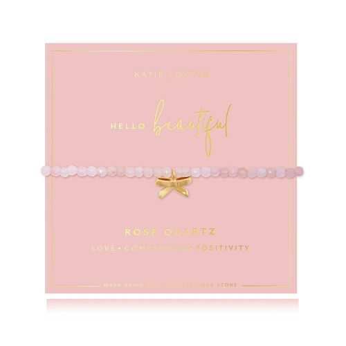 Womens Rose Quartz/Gold Beautiful Wellness Bracelet 95112 by Katie Loxton from Hurleys
