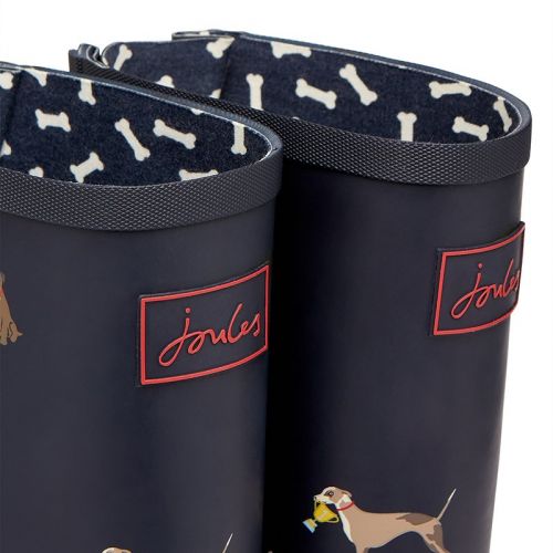Womens Navy Dogs Welly Print Boots 98815 by Joules from Hurleys