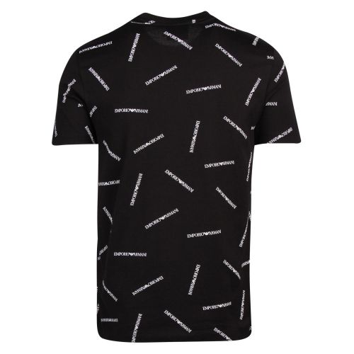 Mens Black Logo Print S/s T Shirt 55568 by Emporio Armani from Hurleys