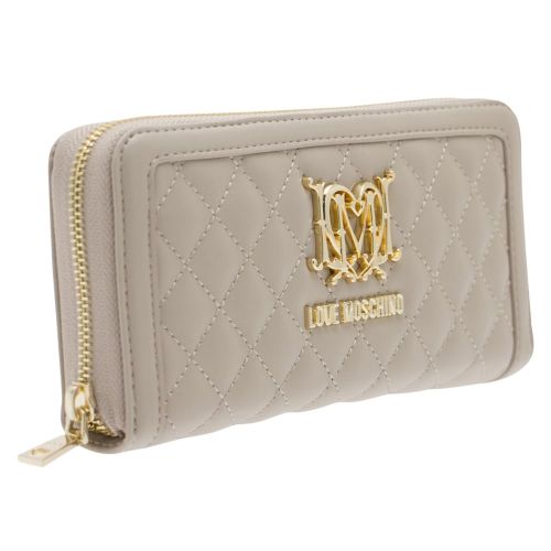 Womens Taupe Quilted Logo Purse 21498 by Love Moschino from Hurleys