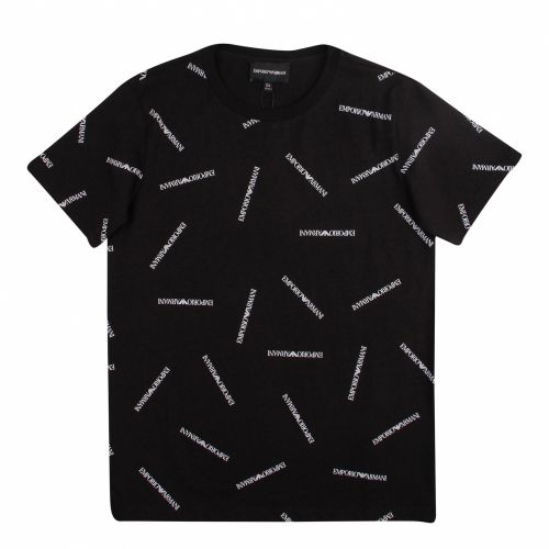Boys Black Logo Print S/s T Shirt 57381 by Emporio Armani from Hurleys