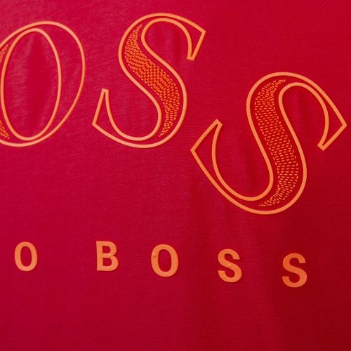 Athleisure Mens Bright Red Tee 1 Curved Logo S/s T Shirt 57031 by BOSS from Hurleys