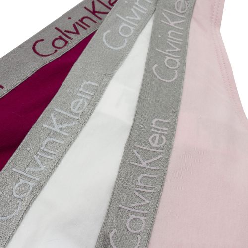 Womens Pink/White Branded 3 Pack Thongs 52205 by Calvin Klein from Hurleys