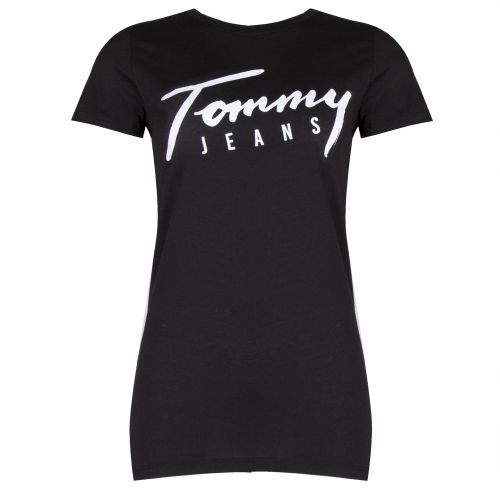 Womens Tommy Black Script S/s T Shirt 34733 by Tommy Jeans from Hurleys