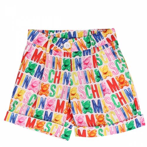 Girls Multicoloured Logo Printed Shorts 36146 by Moschino from Hurleys