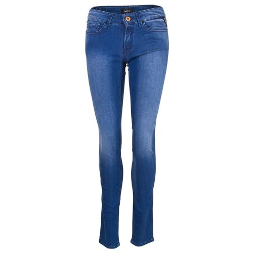 Womens Blue Mid Rise Luz Skinny Fit Jeans 7124 by Replay from Hurleys