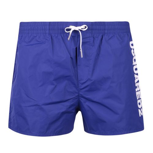 Mens Blue/White Branded Leg Swim Shorts 107012 by Dsquared2 from Hurleys