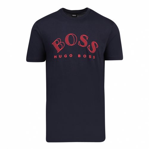 Athleisure Mens Navy Tee 1 Curved Logo S/s T Shirt 57027 by BOSS from Hurleys