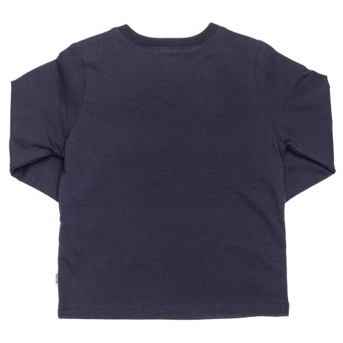 Baby Navy Branded L/s Tee Shirt 69972 by BOSS from Hurleys