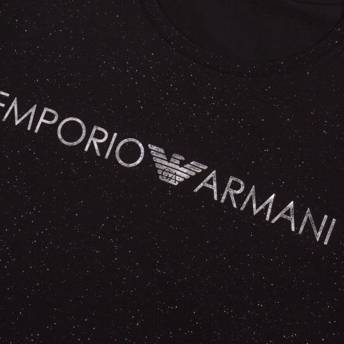 Womens Black Stardust Cotton L/s T Shirt 78950 by Emporio Armani Bodywear from Hurleys