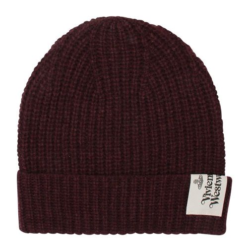 Burgundy Knitted Beanie Hat 79411 by Vivienne Westwood from Hurleys