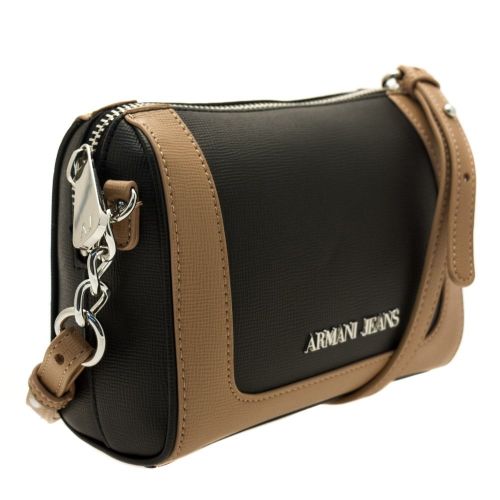 Womens Black & Warm Sand Colour Block Cross Body Bag 59051 by Armani Jeans from Hurleys