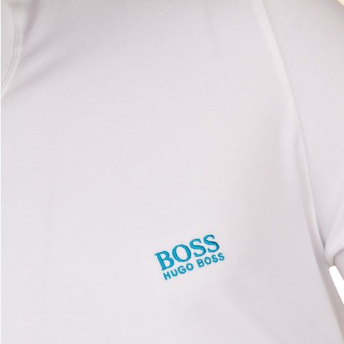 Boss Mens White & Blue Embroidered Logo Lounge S/s Tee Shirt 10694 by BOSS from Hurleys