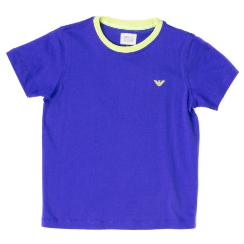Boys Blue Small Logo S/s Tee Shirt 62448 by Armani Junior from Hurleys